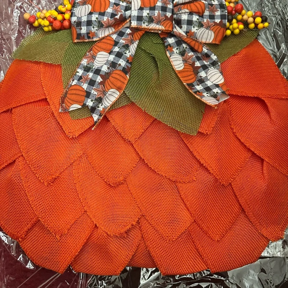 Chic Orange Textured wreath for the holidays